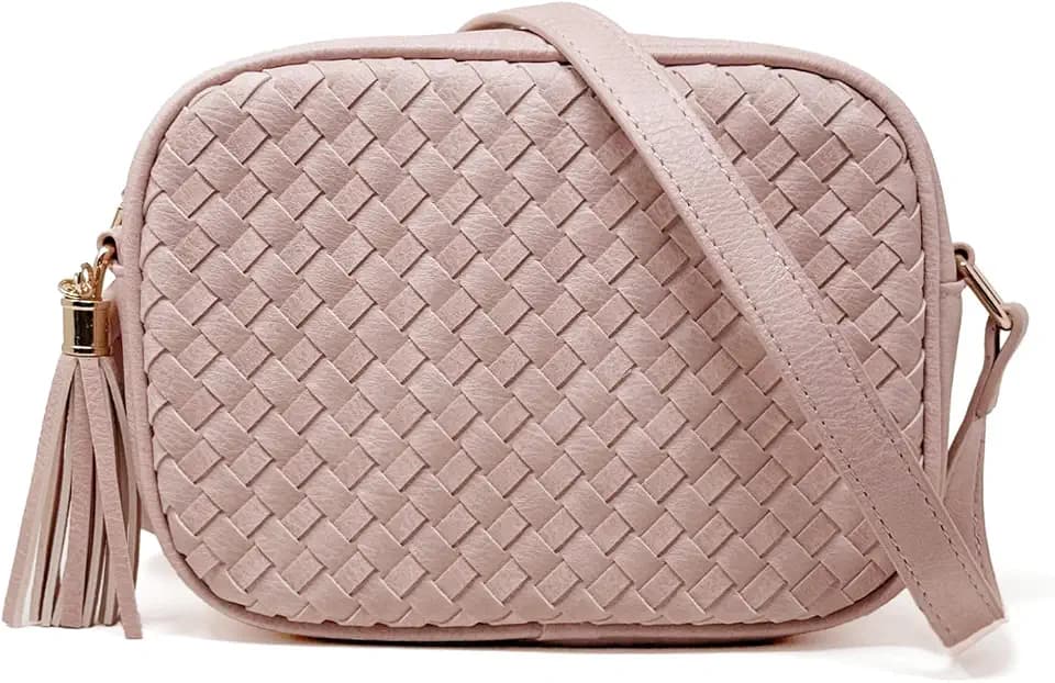AFKOMST Woven Crossbody Bags for Women Small Boho Purse with Roomy Space