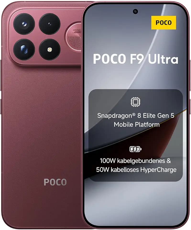 Poco F9 Ultra, Smartphone 16+512 GB, Dark Cherry, 8050mAh Akku, 100W Laden