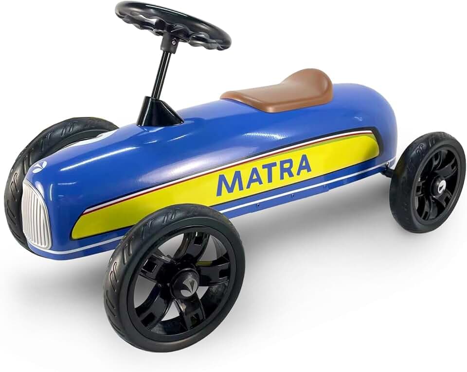 TURBO CHALLENGE - Retro-Laufauto Matra - Vintage - 119363 - Freilauf-Räder - Blau - 30 kg Max - Metall - Offizielle Lizenz - Kinder-Spielzeug - Geschenk - Geburtstag - Dekoration - Ab 18 Monaten