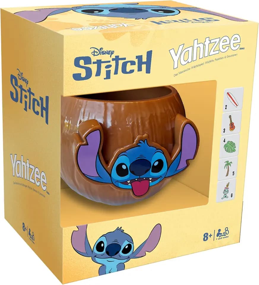 Winning Moves Yahtzee Stitch Edition - Würfelspiel für Stitch Fans! - Yahtzee Partyspiel - 1+ Spieler ab 8+ Jahren - Deutsch