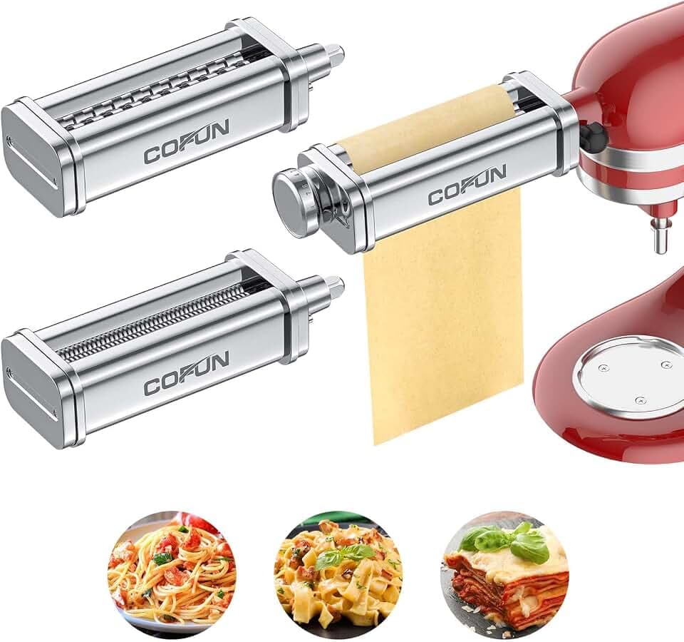 COFUN Pasta Attachment for KitchenAid Stand Mixer, 3 Pcs