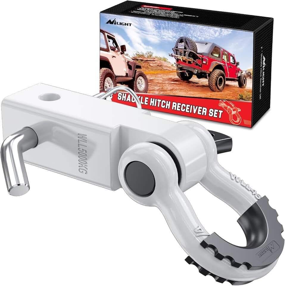 Nilight Shackle Hitch Receiver 2inch for Vehicle Recovery with 3/4" Shackle