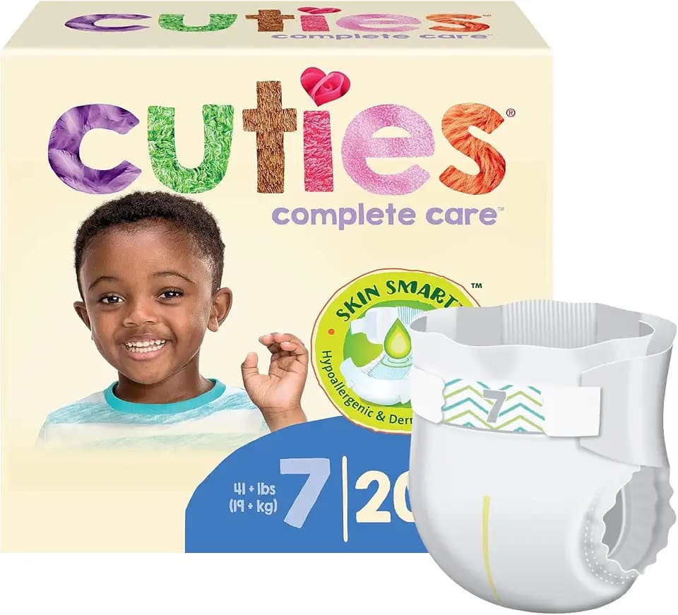 Cuties Complete Care Baby Diaper Size 7, Over 41 lbs. CDB007, 25 Ct