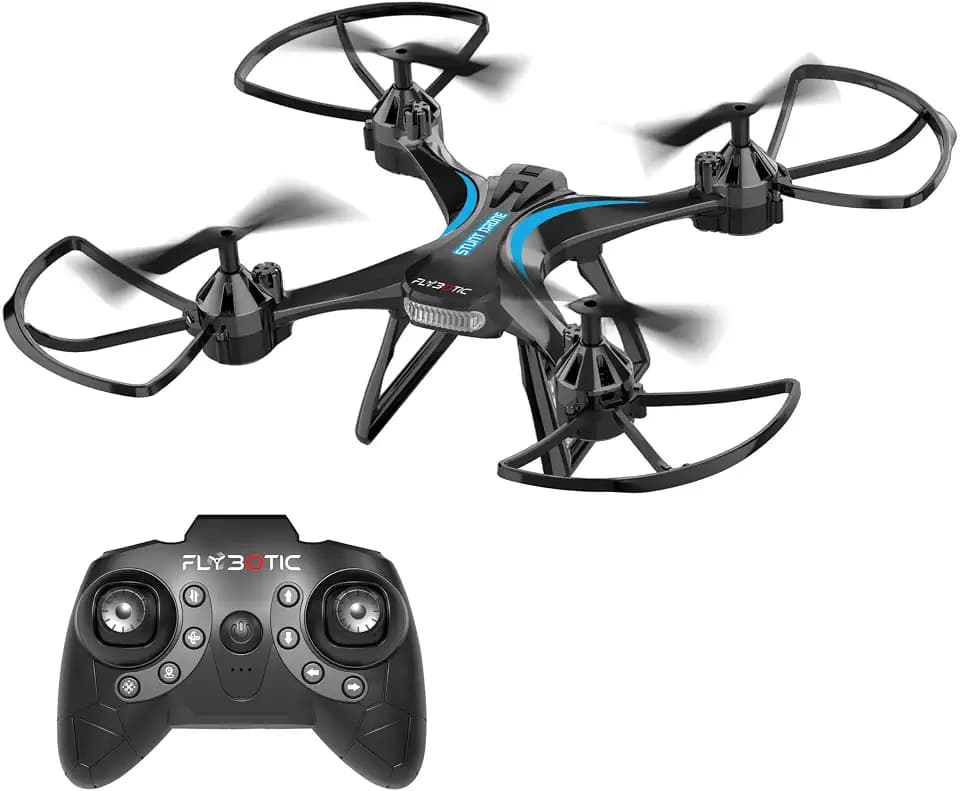 Flybotic – Stunt Drone – 2,4-GHz-Fernsteuerdrohne – Automatischer Start & Landung – Schwebeflug – 360°-Stunts – 3 Geschwindigkeiten – 2 Batterien enthalten – RC-Einsteiger für Kinder/Jugendliche