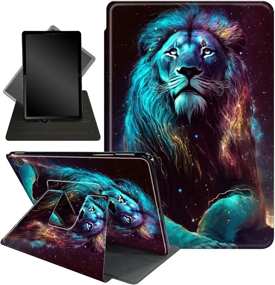 for Amazon Kindle Fire Max 11 Case (13th Generation, 2023 Release) 11",Mxfdegf 360 Degree Swiveling Stand Protective Cover with Auto Sleep/Wake,for All-New Fire 11 Max Tablet,Cool Lion