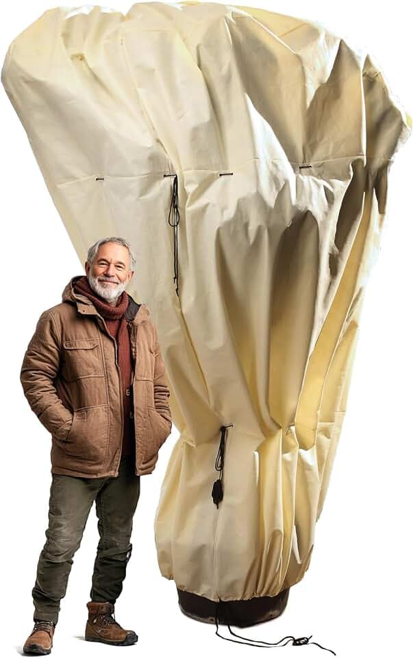 Bio Green Kübelpflanzensack Mammut | 360 x 250 cm | Frostschutz | Reißfest | Winterschutz für Topfpflanzen | Schutzhülle Kübelpflanzen | Pflanzenschutz