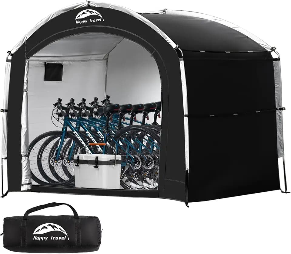 Happy Travel Bike Storage Shed Tent, Outdoor Portable Bicycle Storage Sheds