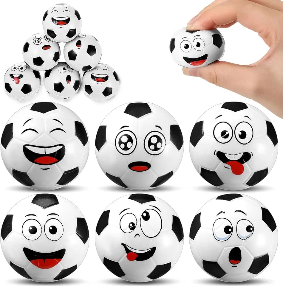 Arrowbash 12 Pcs Mini Face Foam Soccer Balls Kids Soccer Party Favors