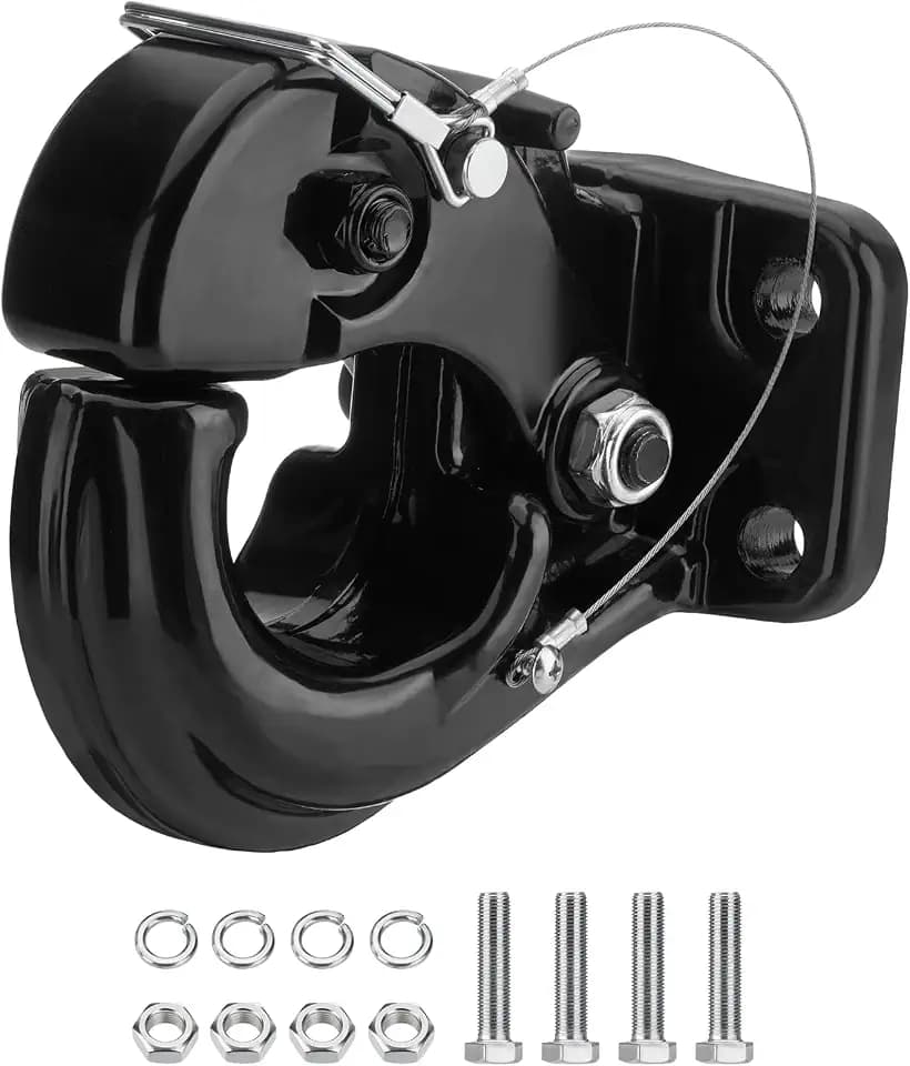 Pintle Hook Hitch 66,000 lb Capacity Fits 2.5" to 3" Lunette Ring ﻿