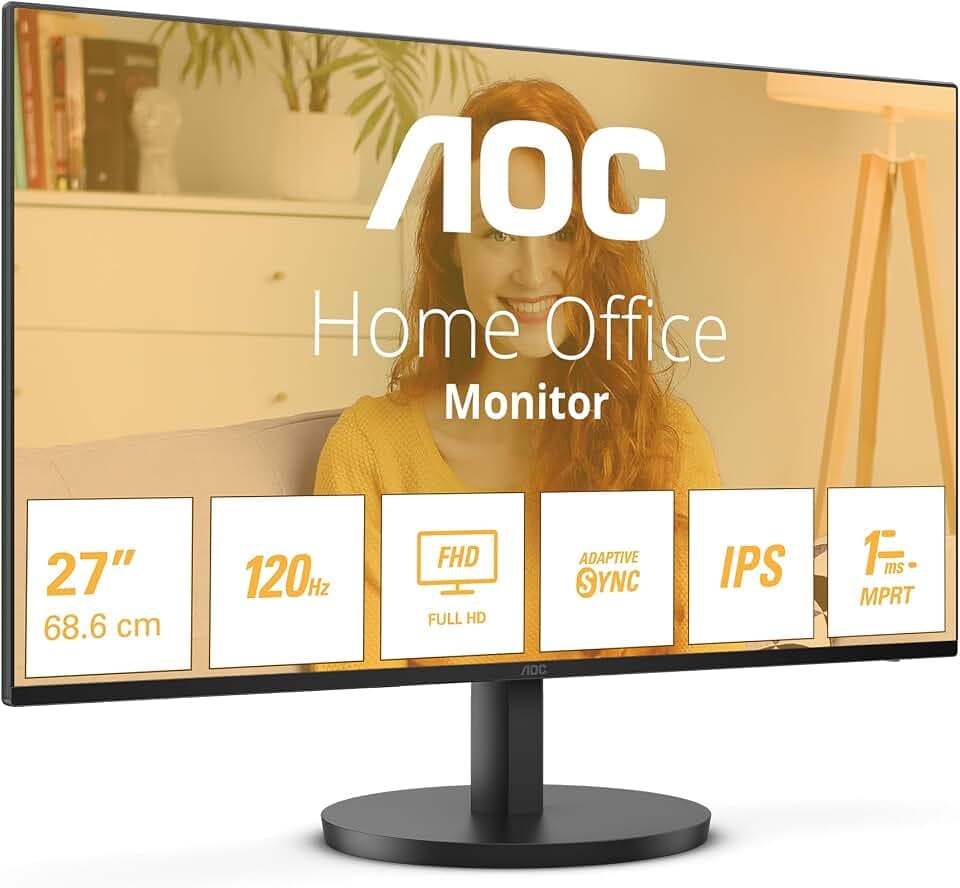 AOC 27B3HA2 27 zoll FHD Monitor, 120Hz, IPS Panel, 4ms GtG, , Lautsprecher,(1920x1080 HDMI 1x 1.4 )Schwarz