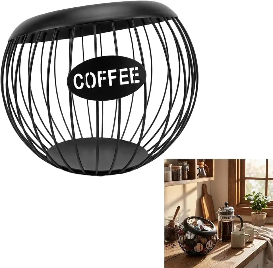 Kaffeekapseln Aufbewahrung Metall, Kapselhalter,Kaffeepads Aufbewahrung,kaffee kapsel aufbewahrung,Große Kapazität Kaffeepods Organizer für Theke & Küche,Schwarz