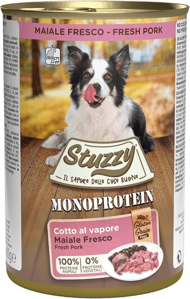 Stuzzy Dog Monoprotein Schwein, Hundefutter nass, 6 Dosen x 400 g, 2.4 kg