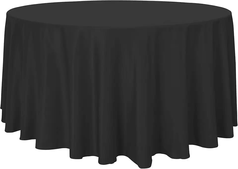 sancua Round Tablecloth, 120 Inch, Black