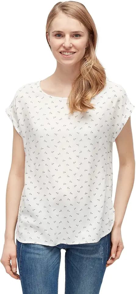 TOM TAILOR Denim Damen Printed Sporty Blouse Top Bluse