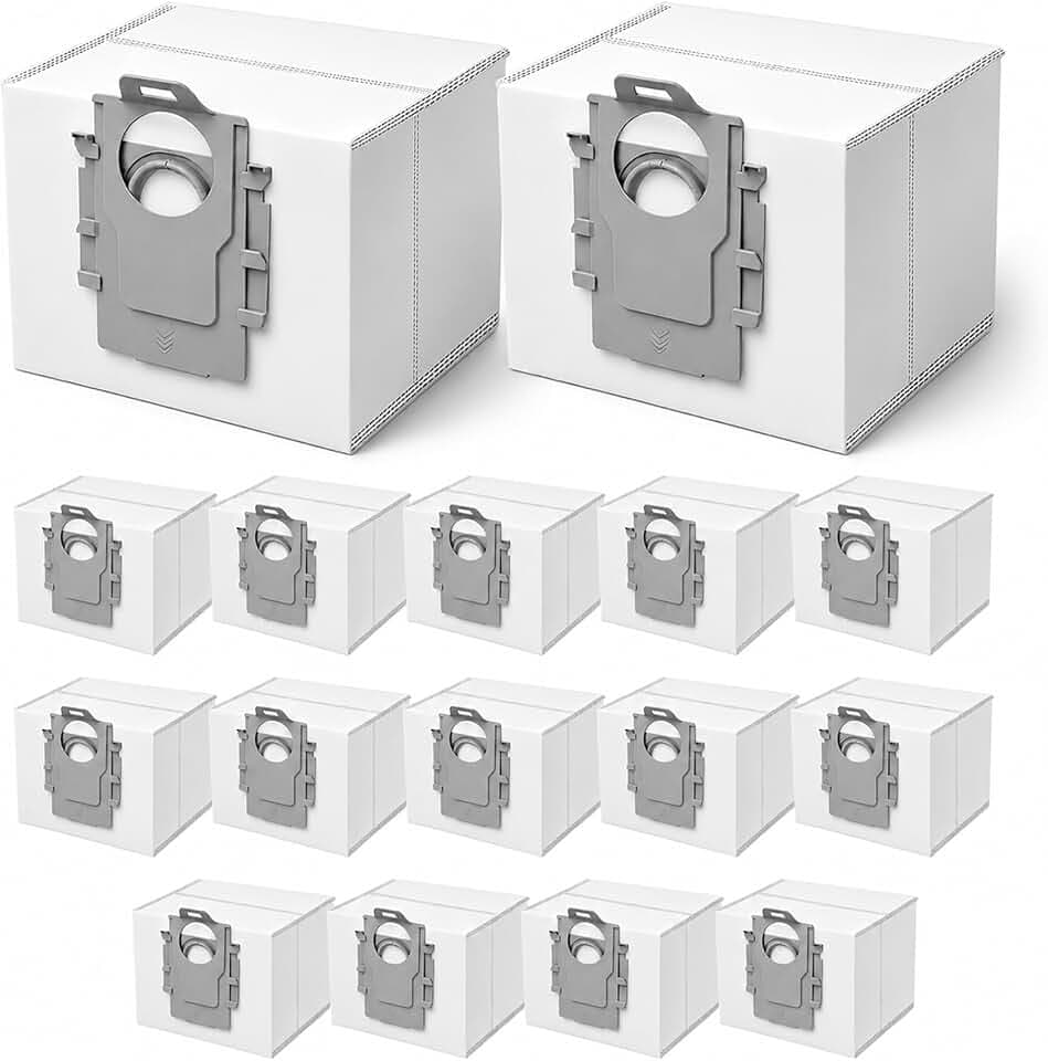 16Pcs Dust Bags Compatible with Roborock Q7 M5+, Q10 S5+/Q10 X5+, S8+, S8 Pro Ultra, Q7 Max+/Max, Q5 Max+, Q8 Max+, S7 Pro Ultra, Q5, Q5+, Q7, S7 MaxV Ultra Robot Vacuum,3.5L Large Capacity