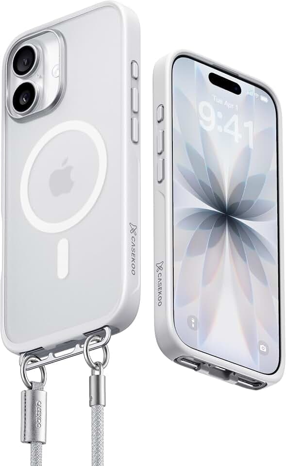 CASEKOO Linkoo Matte Magnetic Case for iPhone 17, White