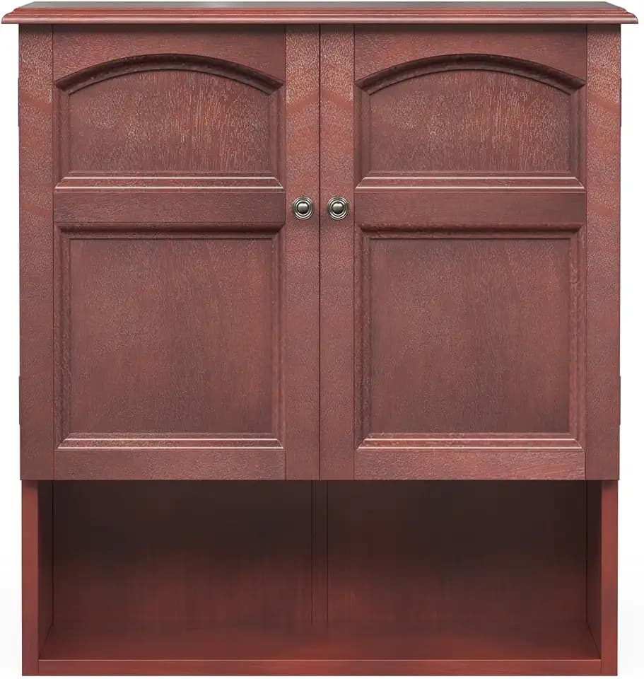 Teamson Home Martha 2-Door Wall Cabinet, 22.24 in. x 25 in., Mahogany