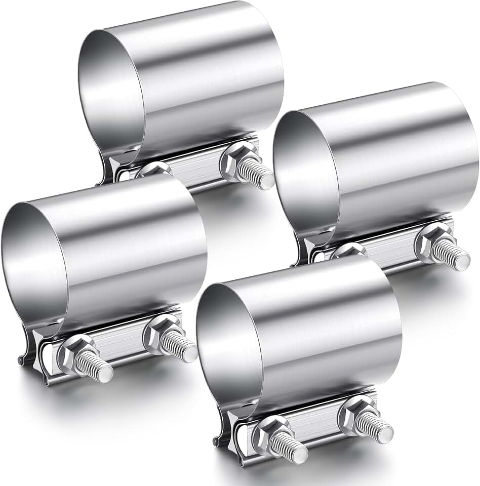 MorningRo 4 Pcs 2.5 Inch Exhaust Clamp Stainless Steel Exhaust Clamp
