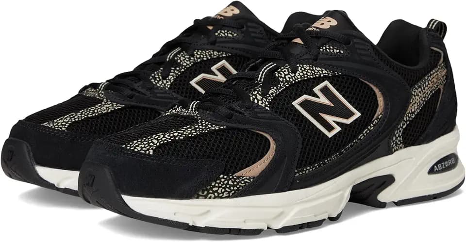 New Balance Unisex 530 Black/Flat Taupe Men 5,Women 6.5 Medium