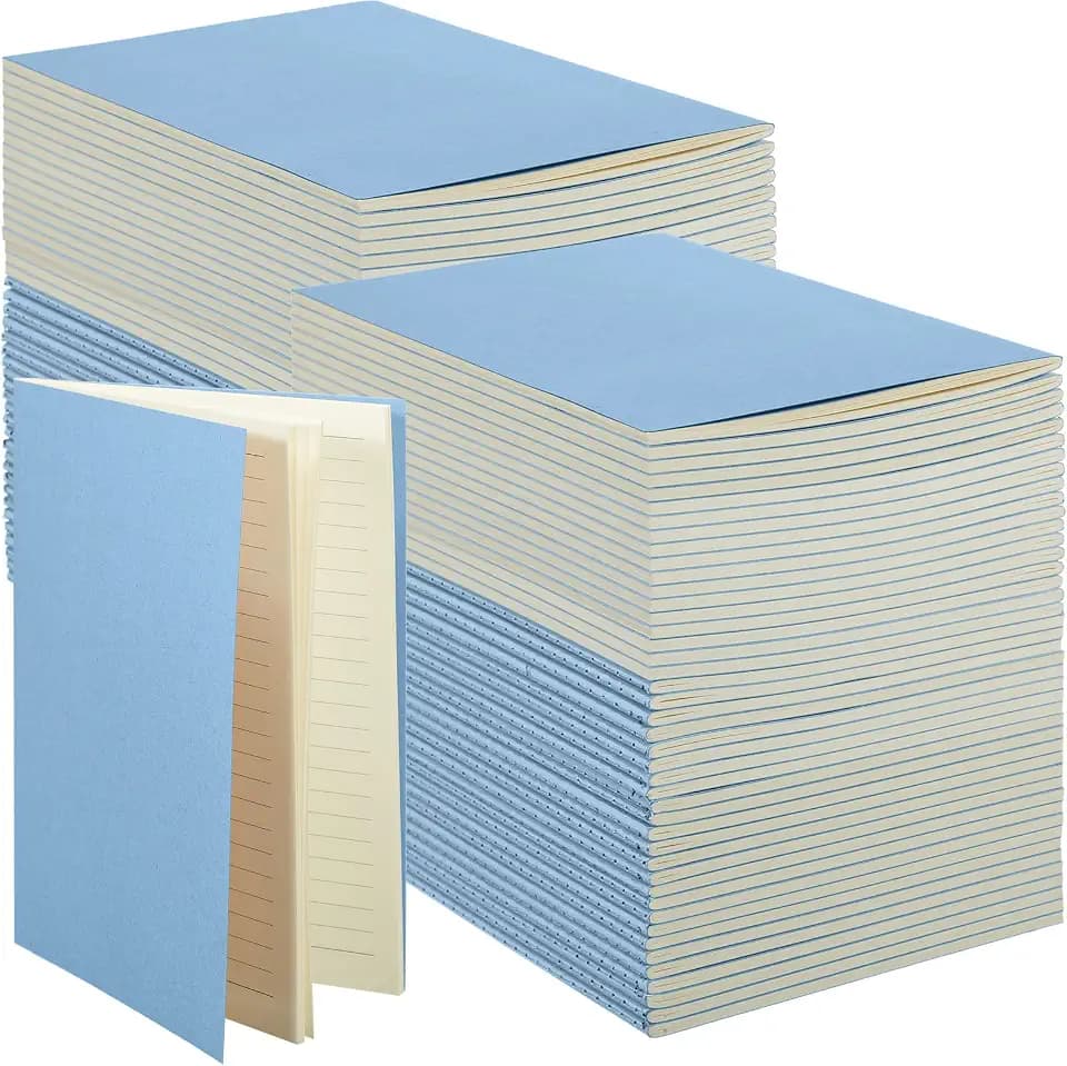 Mimorou 100 Pcs A5 Journals Notebooks Bulk,Light Blue,Lined