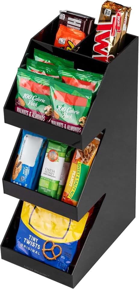 Mind Reader Coffee Tea Utensil and Condiment Station, Countertop Organizer, Coffee Bar, Kitchen, Acrylic, Black