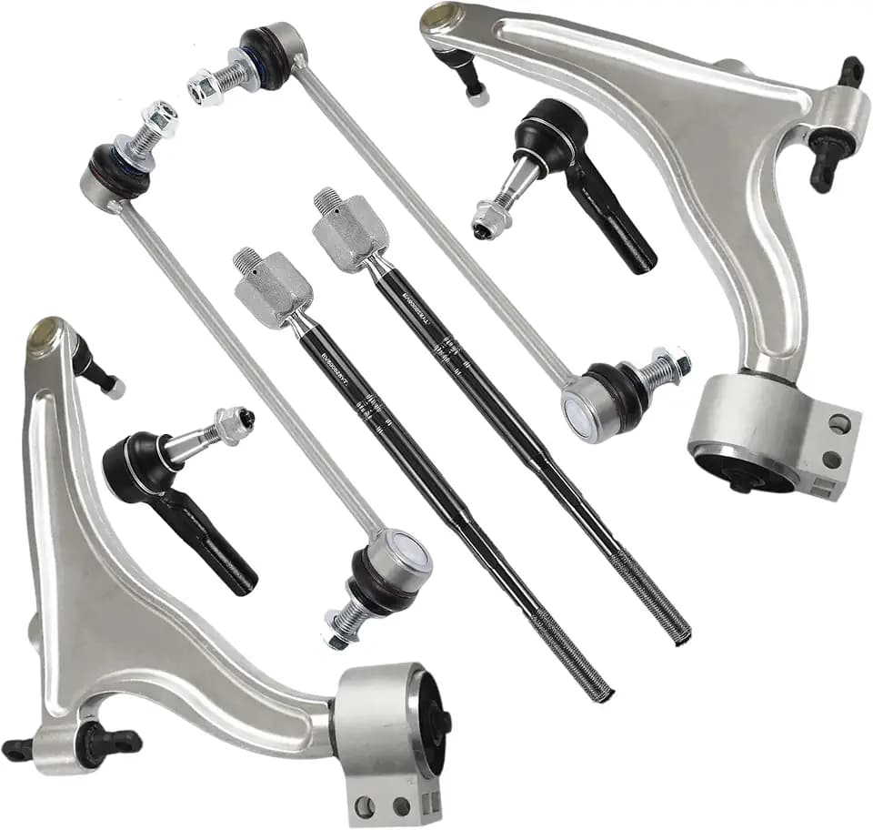 Suspension Front Control Arm Kit Compatible With 2010-2016 Cadillac SRX 8Pcs Front Lower Control Arm, Sway Bar Link Front, Inner & Outer Tie Rod Ends