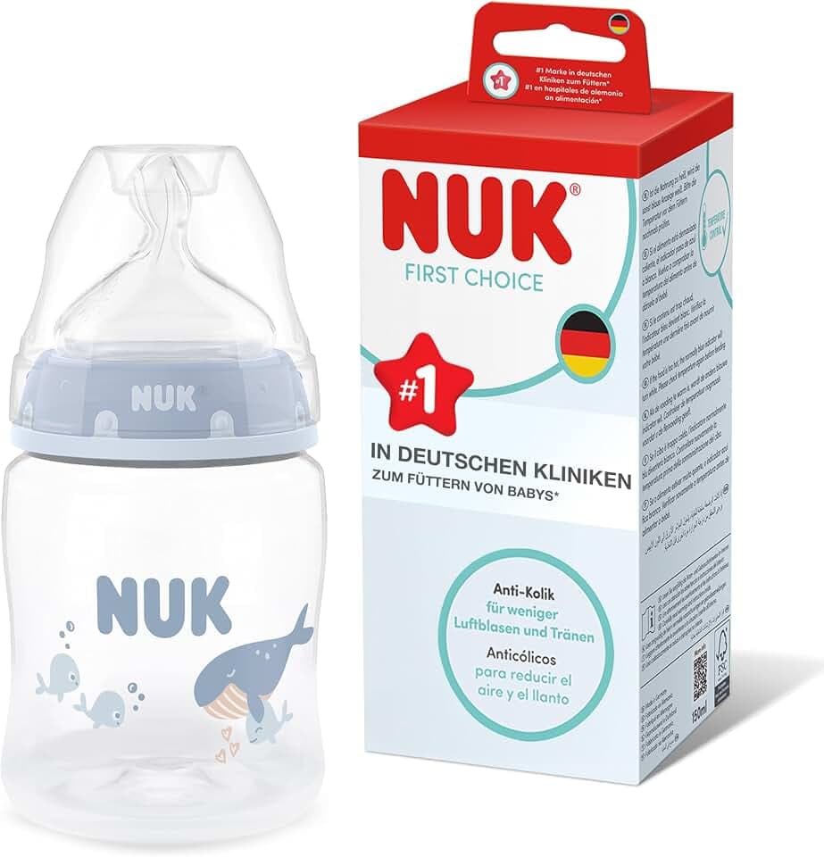 NUK First Choice+ Babyflasche | 6–18 Monate | Temperature Control | 150ml | Wal