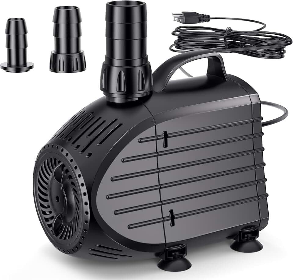 NFESOLAR Ultra Quiet Submersible Water Pump 1200GPH Size 6.7Lx4.3Wx4.7H in
