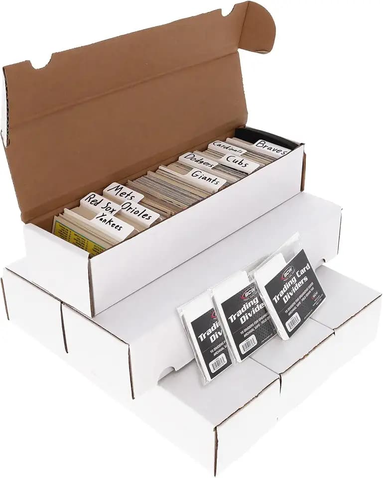 BCW 800-Count Trading Card Storage Kit, 6 Boxes and 30 Horizontal Dividers
