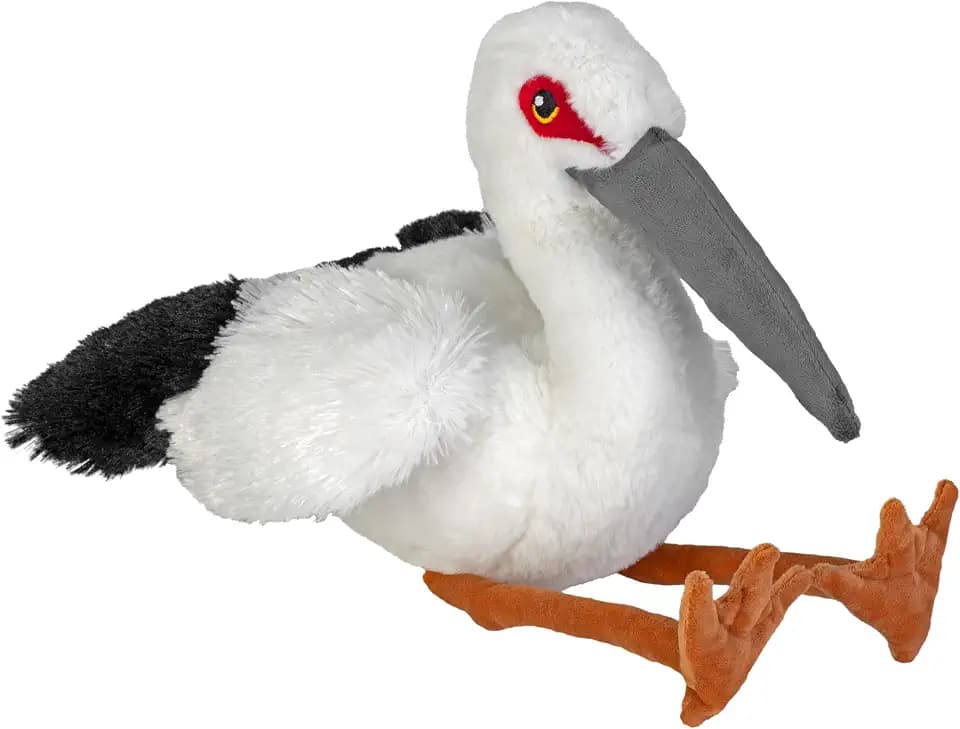 Wild Republic Cuddlekins Eco Oriental Stork, Stuffed Animal, 12 Inch, Plush Toy, Ecofriendly