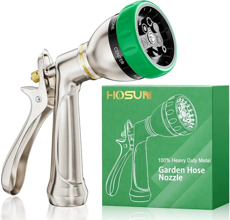 HOSUN 100% Metal Heavy Duty Garden Hose Nozzle Sprayer