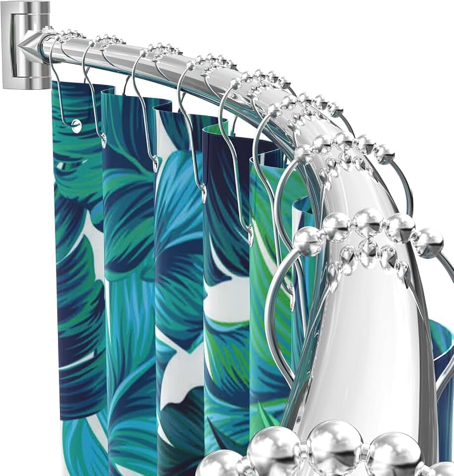 Curved Shower Curtain Rod For Bathroom, 38-72 Inches Adjustable, Chrome