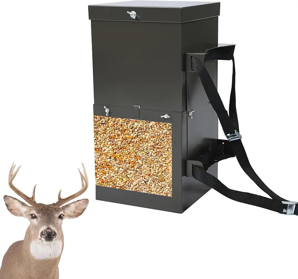 Kojem Steel Deer Block Feeder Hanging Holds Salt Mineral Supplement Feed