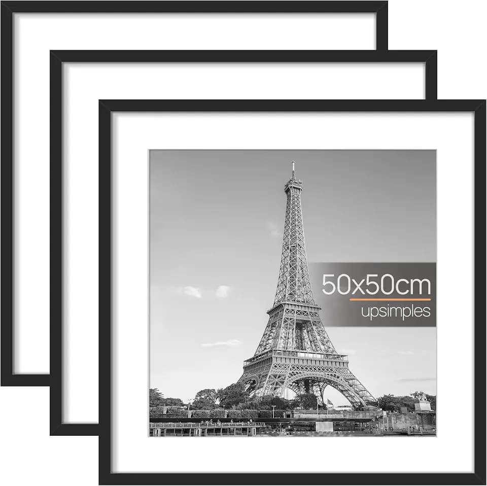 upsimples 3 Pack Bilderrahmen 50x50 Schwarz, Wandbilder Rahmen für Fotos