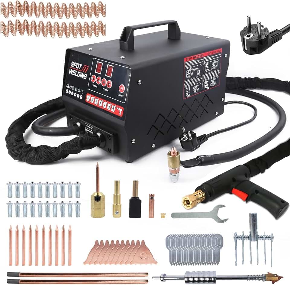 220V Karosserie Ausbeulspotter,3500W Dellenentfernungswerkzeug für Karosserie-Reparatur-Set mit 7 Schweißmodi und Automatik/Manueller Modus 90F