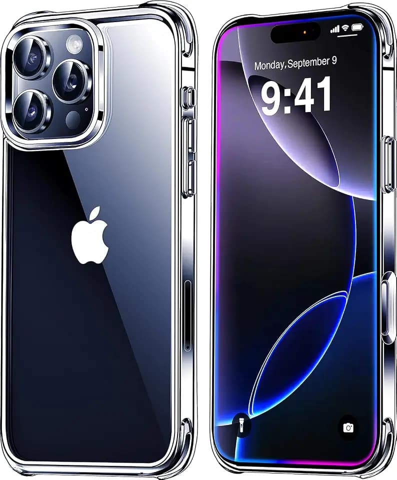 Mkeke for iPhone 16 Pro Case Clear [Not-Yellowing] [Military-Grade Drop Protection] Shockproof Protective Clear iPhone 16 Pro Case Phone Bumper for Apple 6.3 inch 2024