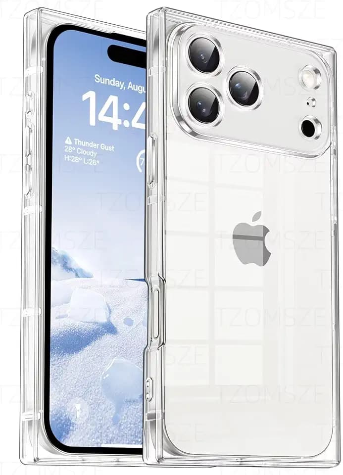 Tzomsze Case Compatible with iPhone 17 Pro Clear Case,Camera Protection,Reinforced Corners TPU Slim Shockproof Case Cover for Women Girls 6.3 inch-Clear