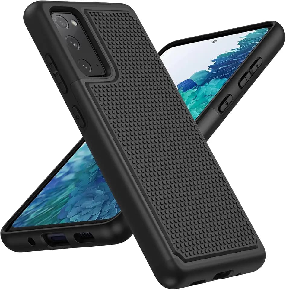 for Samsung Galaxy S20 FE 5G Case: Dual Layer Non Slip Black