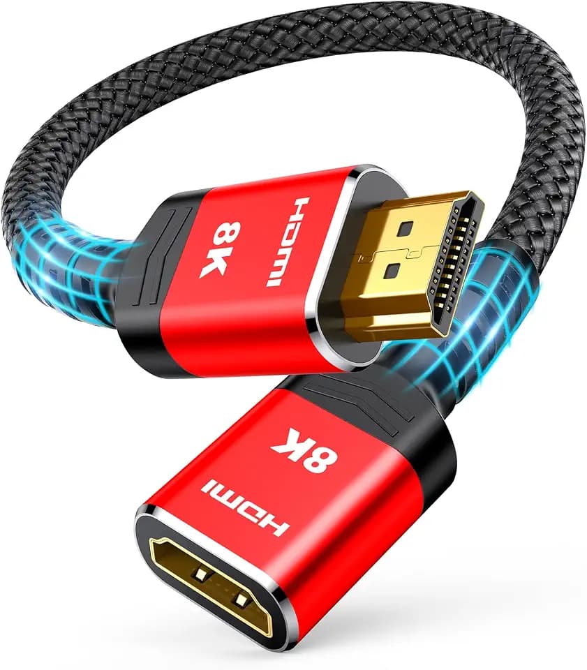 Highwings 8K 4K HDMI Extender Cable, Short HDMI Extension Cable 2.1 4K@30Hz/ 60Hz/ 120Hz, Ultra high Speed HDMI Adapter Male to Female Compatible with PS5 Roku Stick Blu Ray Player HDTV Laptop 1FT