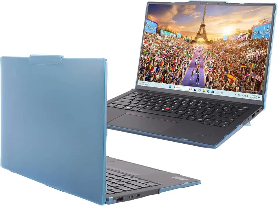mCover Hard Case ONLY Compatible for 2024-2025 14" Lenovo ThinkPad X1 Carbon Gen 12/13 Windows Notebook PC (with 180-degree Hinge, NOT Fitting Any Other Lenovo Models) - Aqua