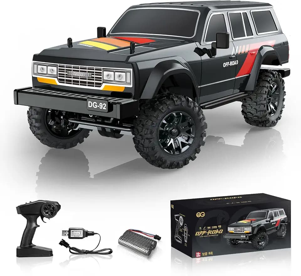 A ALPHA 1/12 Full Proportional Remote Control 4×4 Off Road Truck, Fast RC Car & Monster Truck Toys, High-Speed Model Car, 7.4V Rechargeable Battery All Terrain 4X4 RC Trucks for Adults & Boys Age 14+