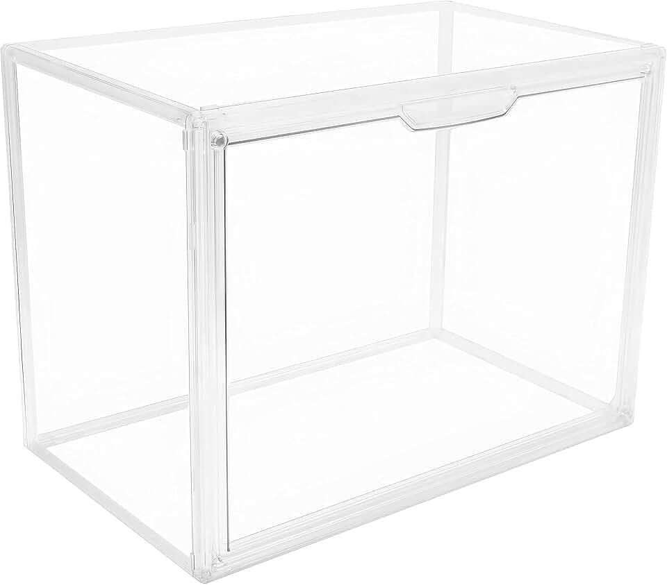 GUDEMAY Transparente stapelbare Kunststoffboxen mit Magnetverschluss