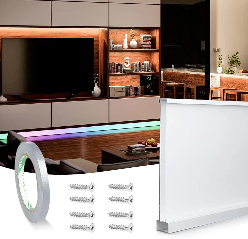 Muzata 8Pack 4FT Spotless Aluminum LED Skirting Baseboard Diffuser LC31