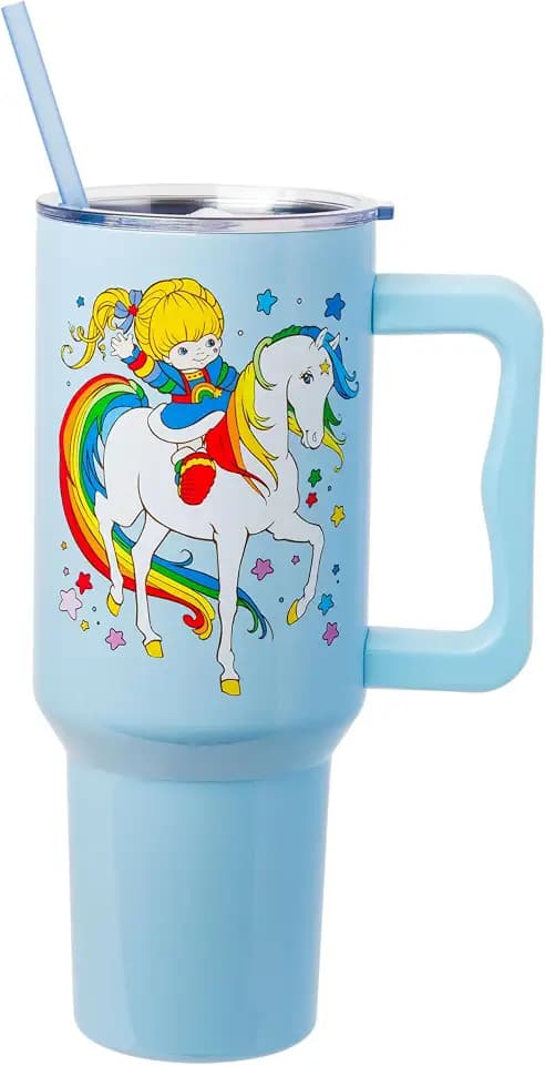 Silver Buffalo Rainbow Brite Starlite, Stainless Steel Tumbler, 40oz