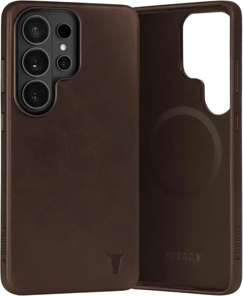 TORRO Leather Bumper Case Compatible with Samsung S26 Ultra, Dark Brown