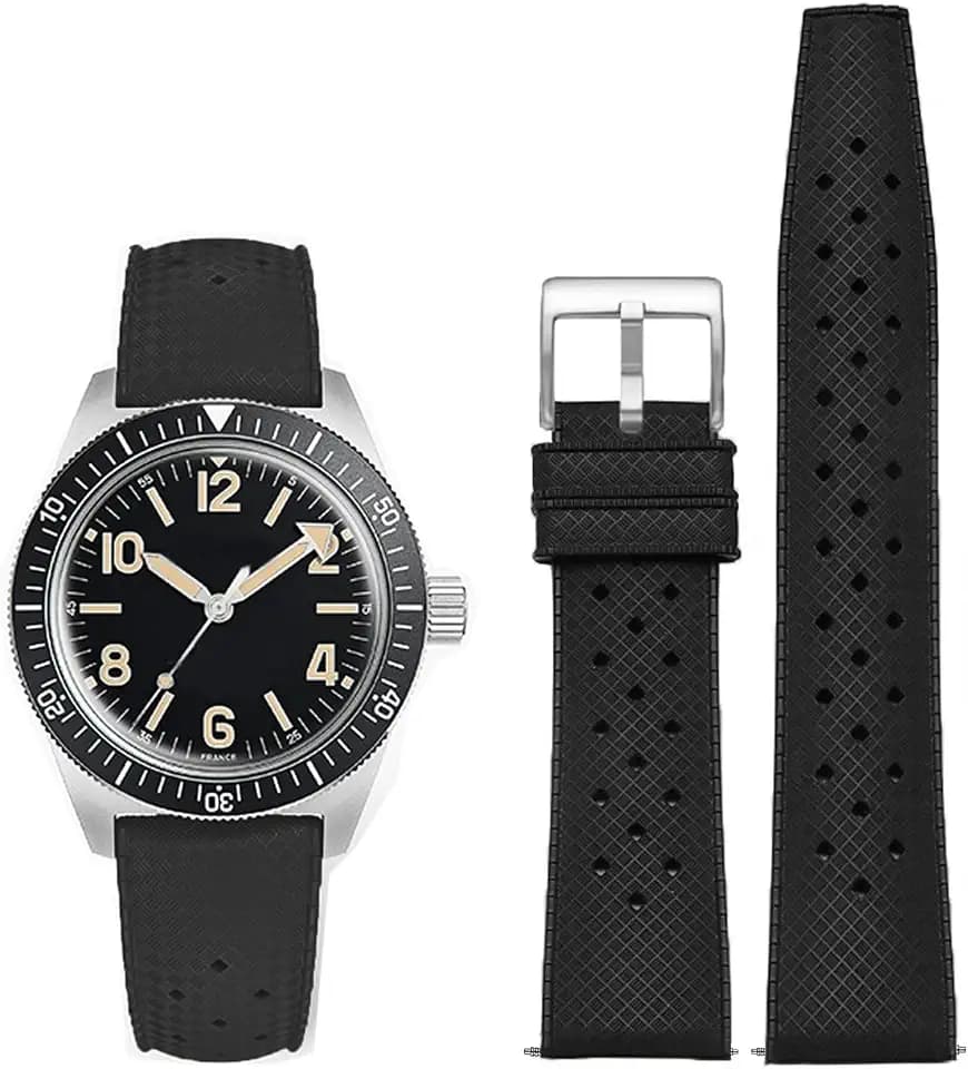FKM Rubber Watch Bands Tropical Style Quick Release Fluororubber Watch Strap 18mm 20mm 22mm Universal Soft Breathable Durable Sporty FKM Rubber Replacement Band Strap for Men Women