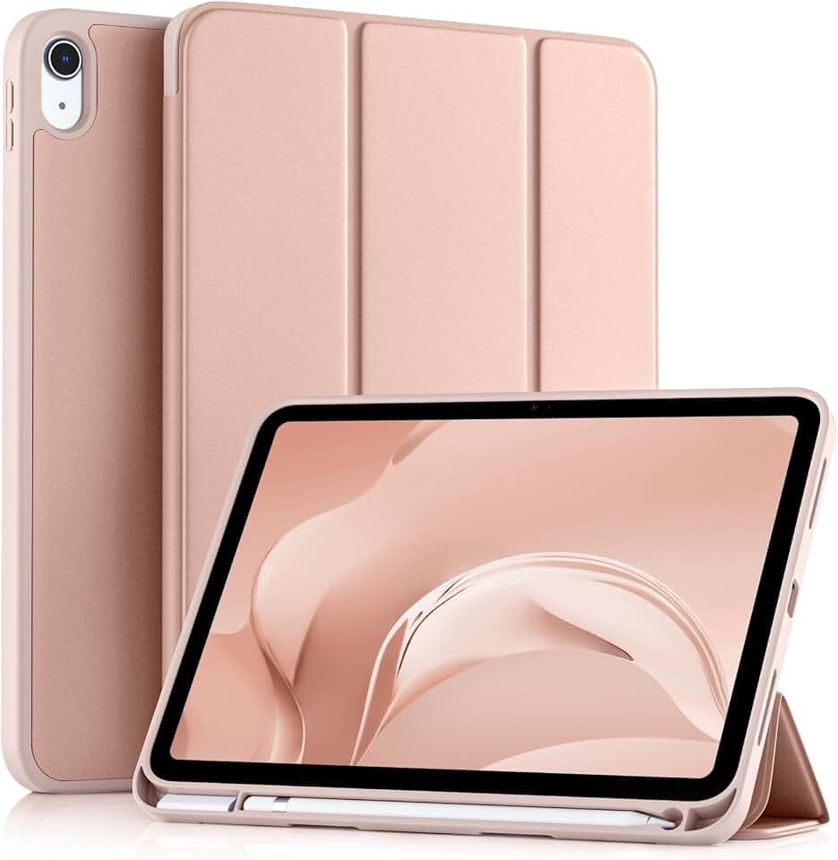 Akkerds for iPad A16 11th Gen Case, iPad 10th Generation Case, Rose Pink