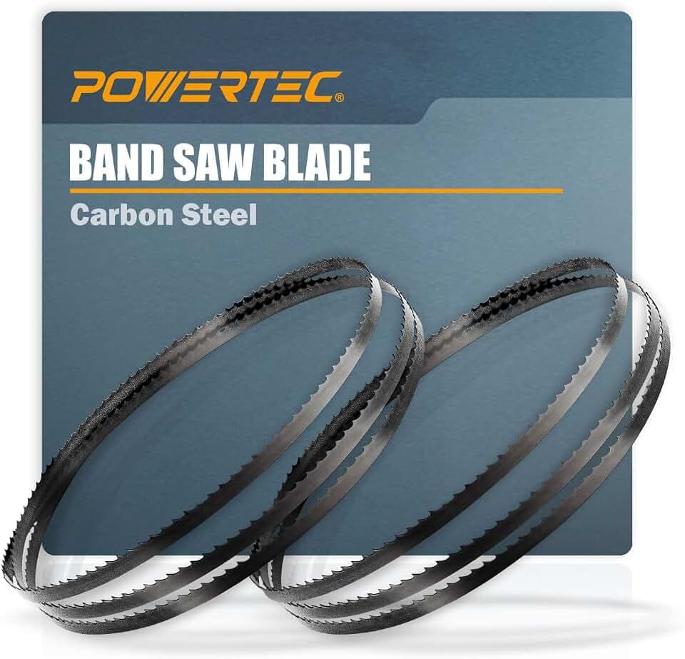 POWERTEC 72 Inch Bandsaw Blades, 1/4" x 14 TPI Band Saw Blades for Wen 3962 and Delta 28-140 10" Band Saw for Woodworking, 2 Pack (13313-P2)
