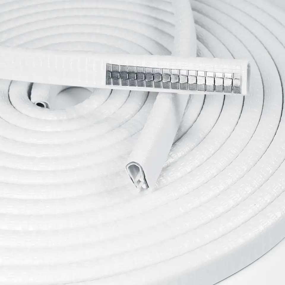 Edge Trim 12FT U-Channel Rubber Edge with Metal Clips 1/2" X 3/8" - Fit Gap 3/64" to1/4 Car Door Edge Sealing Strip, PVC Weather Stripping with Steel, Metal Edge Protector, White