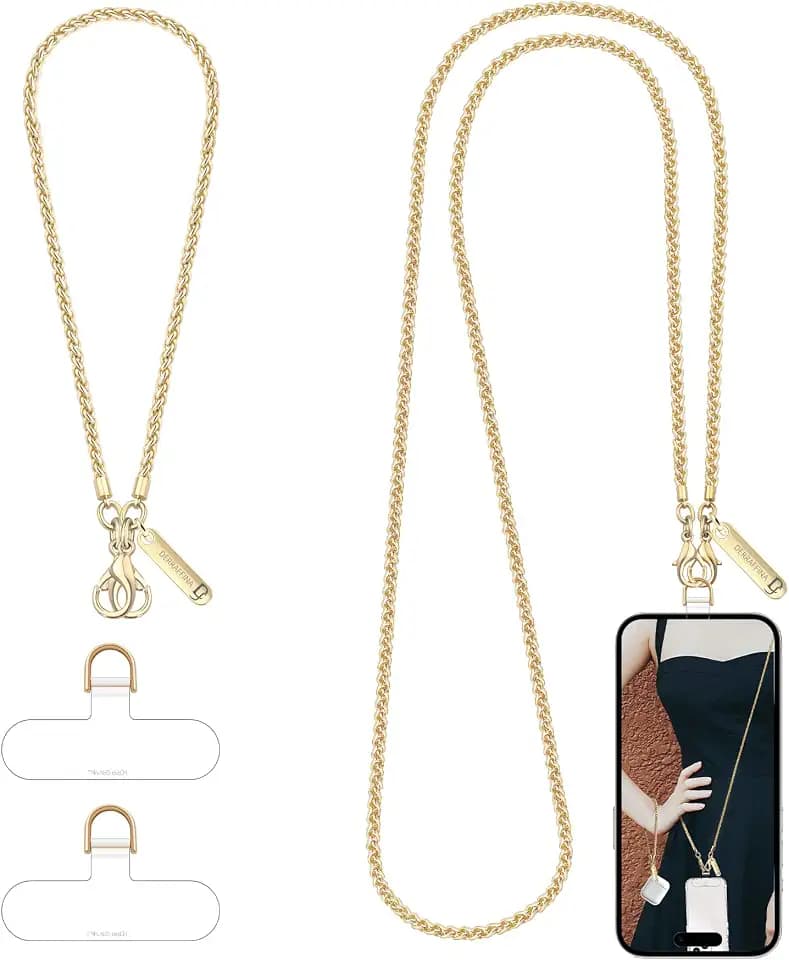 Metal Phone Chain Set,Crossbody Phone Lanyard and Wristlet Strap